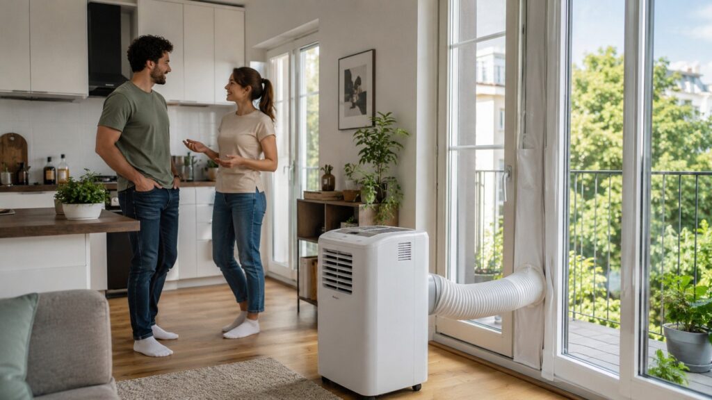 Climatiseur mobile en appartement : où placer le tuyau d’évacuation sans percer la fenêtre