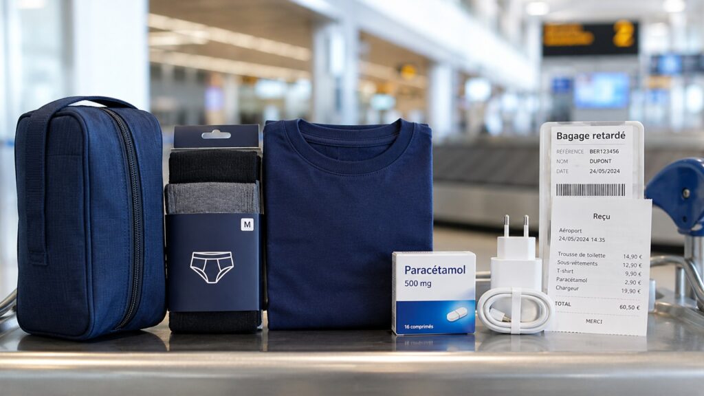 Valise retardée à l’aéroport : quels achats faire sans perdre son remboursement en 2026