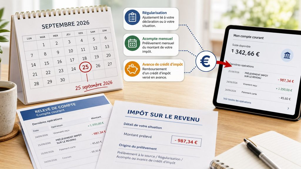 Impôt sur le revenu : pourquoi un prélèvement peut apparaître sur votre compte le 25 septembre 2026