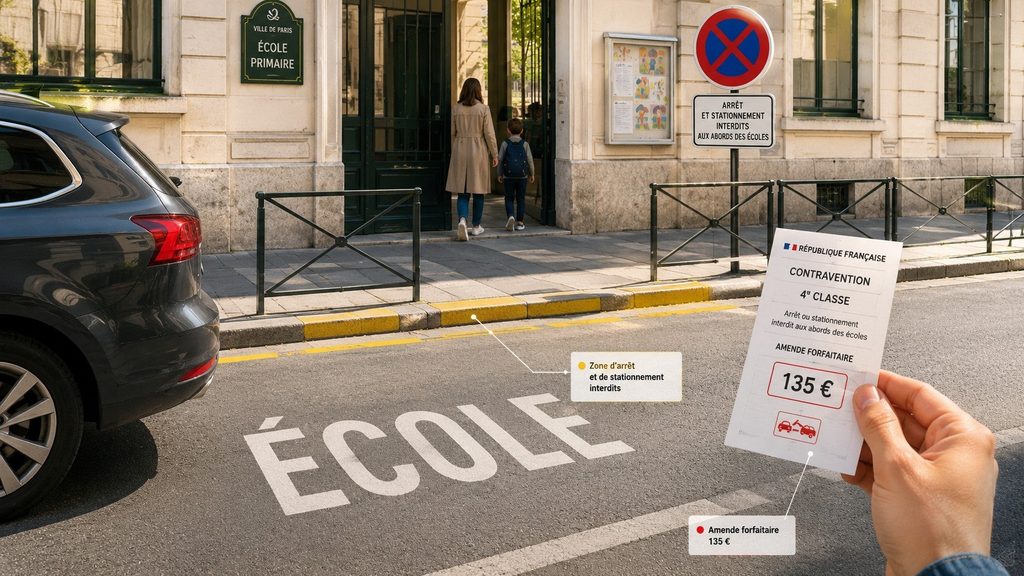 Se garer devant une école à Paris : pourquoi un arrêt de deux minutes peut coûter 135 euros