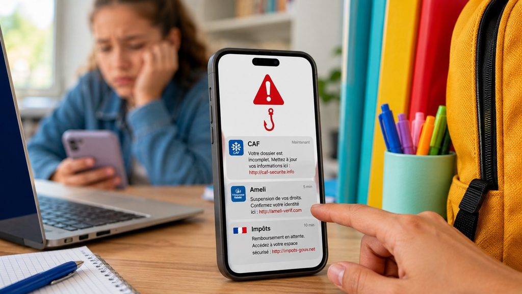 Rentrée 2026 : faux SMS CAF, Ameli et impôts, les pièges à reconnaître avant de cliquer