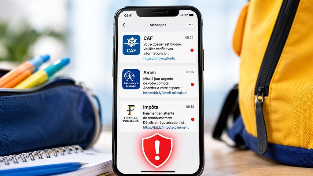 Rentrée 2026 : faux SMS CAF, Ameli et impôts, les pièges à reconnaître avant de cliquer