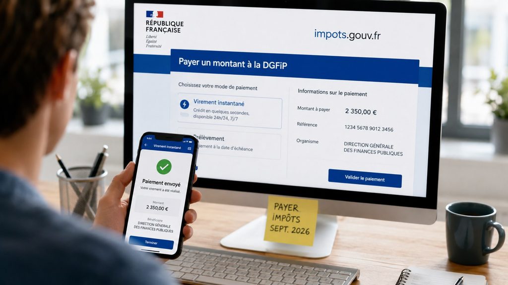 Virement instantané pour payer ses impôts : ce qui devient possible en septembre 2026 et dans quels cas l’utiliser