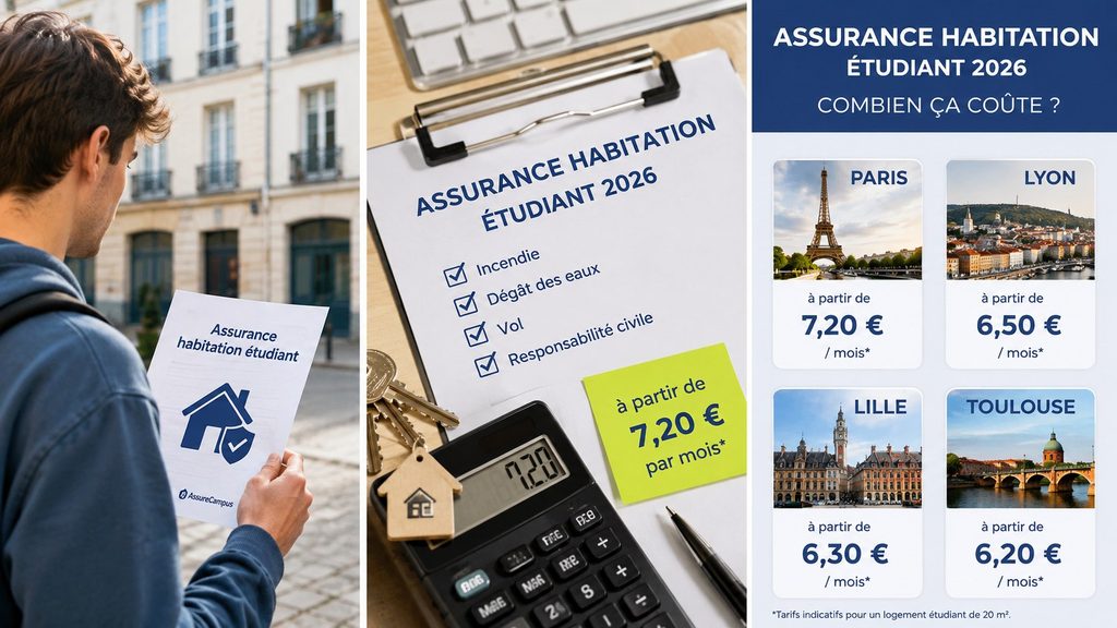 Assurance habitation étudiant 2026 : combien coûte-t-elle à Paris, Lyon, Lille et Toulouse à la rentrée