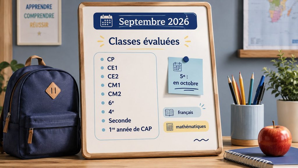 Évaluations nationales 2026 : quelles classes passent les tests de septembre et à quelles dates