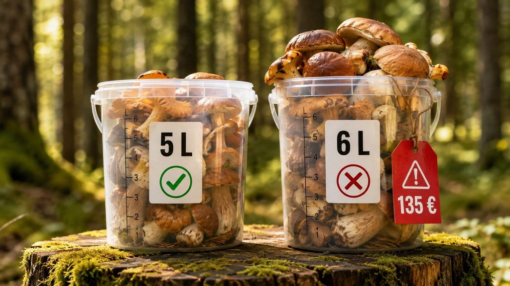 Ramasser des champignons en forêt : pourquoi 5 litres sont permis mais 6 litres peuvent coûter 135 €
