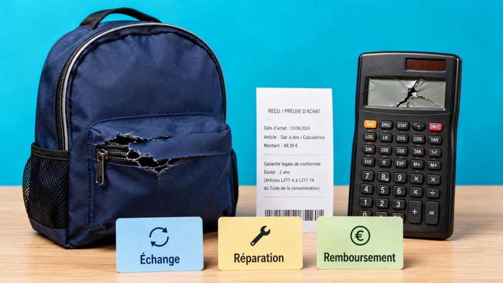 Que faire si un cartable ou une calculatrice est défectueux avant la rentrée scolaire 2026