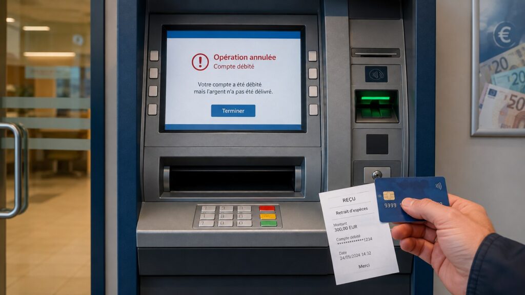 Distributeur débité sans billets : sous quel délai la banque doit-elle rembourser