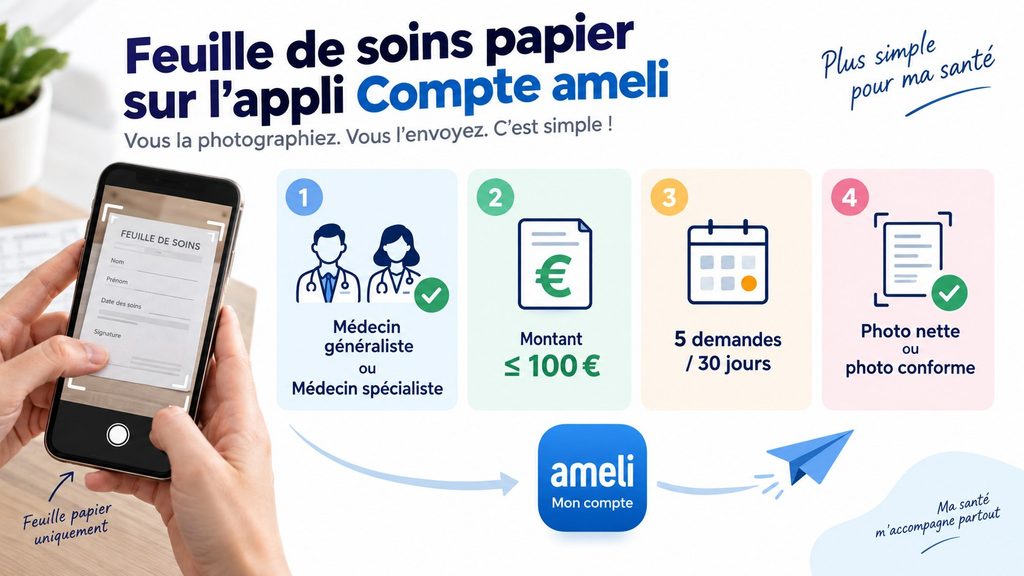 Compte ameli : on peut désormais envoyer une feuille de soins papier depuis son smartphone — lesquelles sont acceptées