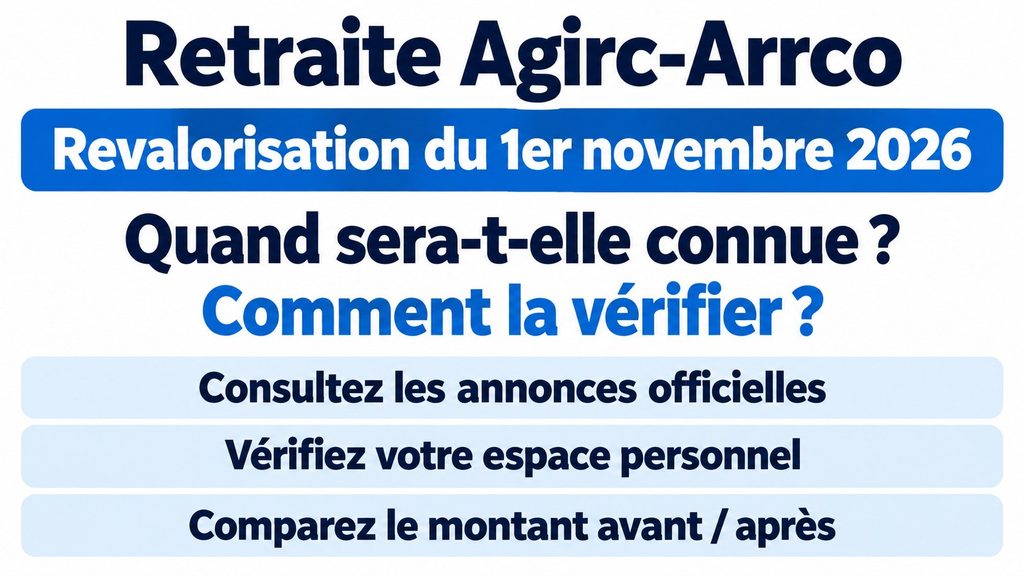 Retraite Agirc-Arrco : quand la revalorisation du 1er novembre 2026 sera-t-elle connue et comment la vérifier