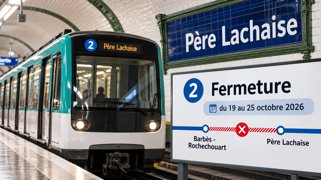 Métro ligne 2 fermé du 19 au 25 octobre 2026 : quelles stations sont coupées et quel itinéraire choisir