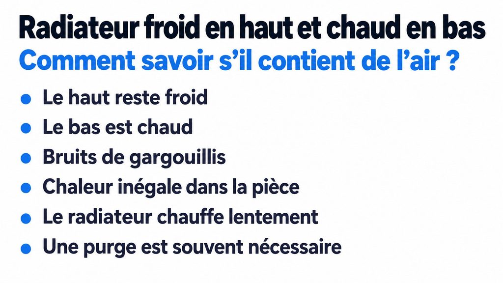 Radiateur froid en haut et chaud en bas : comment savoir s’il contient de l’air