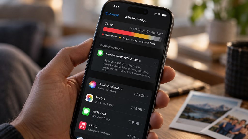 Apple Intelligence prend trop de place sur l’iPhone : comment supprimer ses données sans perdre ses photos